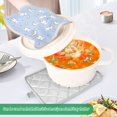 thumbnail image 3 of Yayeee Pot Holders Kitchen Heat Resistant with Pockets 7"x9.8" Cotton Oven Cooking Hot Pads, Blue Cartoon Rabbit Pattern, 3 of 7