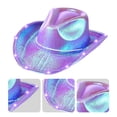 thumbnail image 5 of Diademas para mujer, diadema cuadrada para fiesta, sombrero grande colorido con luces, sombrero de estilo compuesto para fiesta, festival con luces, sombrero de vaquero colorido de EVA, sombrero de va, 5 of 5