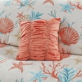 thumbnail image 6 of Madison Park Pebble Beach Coastal Pattern 7-Piece Queen Size 100% Cotton with Decorative Pillows Comforter Set , Coral, 6 of 11