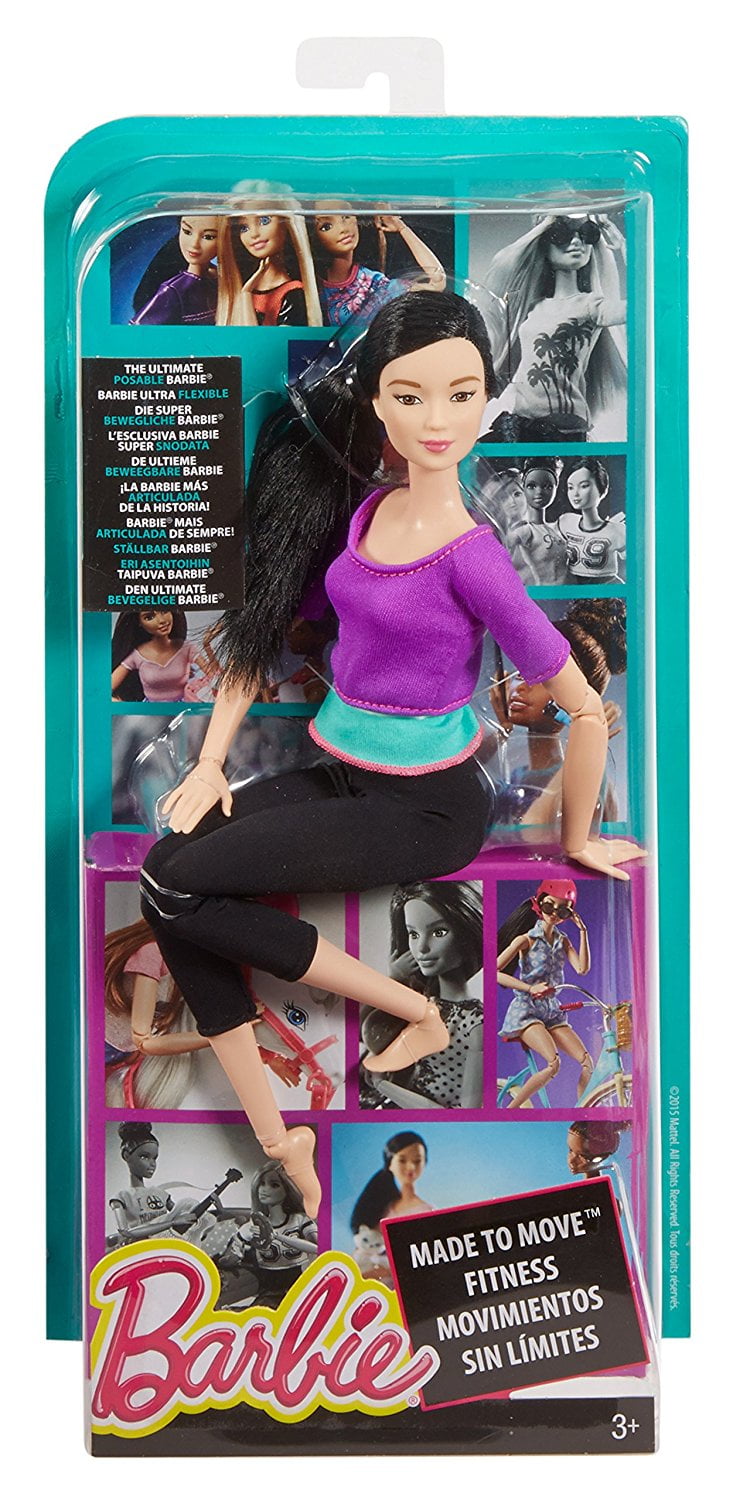 barbie made to move doll purple top