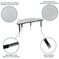 thumbnail image 3 of Flash Furniture Emmy 2 Piece 76" Oval Wave Flexible Grey Thermal Laminate Activity Table Set - Height Adjustable Short Legs, 3 of 14