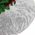 thumbnail image 1 of Falda de árbol AMZLOKAE con lentejuelas plateadas de 122 cm, decoración navideña, 1 of 7