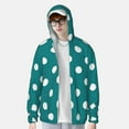 thumbnail image 2 of Gaeub White Polka Dots With Teal Background Men's and Women's UPF 50+ Long-Sleeved Sun Protection Clothing, Fishing Shirt Long Sleeve Zip-Large, 2 of 7