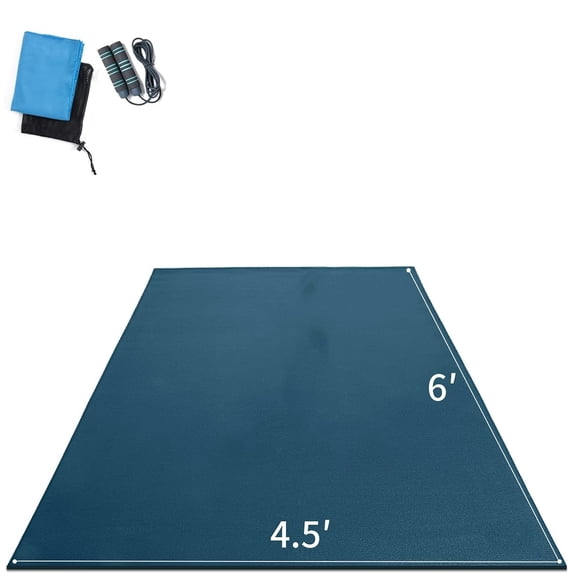 Premium Large Exercise Mat 6'x4.5'x7mm, Ultra Durable Workout Mats for Home Gym Flooring, Non-Slip, Thick Cardio Mat for Plyo, MMA, Jump, Weightlifting- Shoe Friendly, Eco Friendly