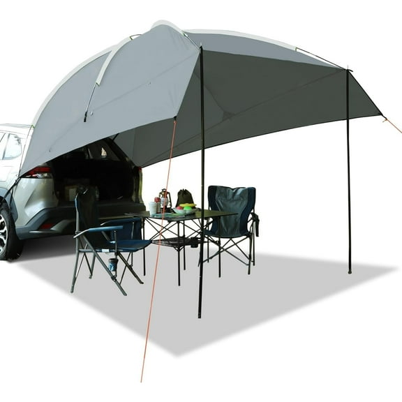 REDCAMP Car Awning Sun Shelter with Carrying Bag, Waterproof Portable Auto Canopy Camping Trailer Sun Shade for SUV, Truck, Van, Outdoor, Dark Grey