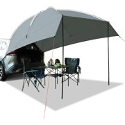 REDCAMP Car Awning Sun Shelter with Carrying Bag, Waterproof Portable Auto Canopy Camping Trailer Sun Shade for SUV, Truck, Van, Outdoor, Dark Grey