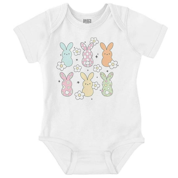 Colorful Easter Bunny Patterns Bodysuit Jumper Girls Infant Baby Brisco Brands NB