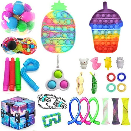 Cheap Silicone Push pop Bubble Fidget Pack, Stress Relief Figetget Toys