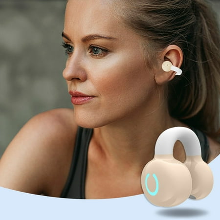 SIfdSeng Earbuds That Look Like Earplugs Mini True Wireless Headphones Version 5.3 Sports Hover Headphones Single Ear Stereo Ear Clip on Business Model Bone Conduction