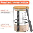 thumbnail image 3 of New Sourdough Starter Jar with Wooden Lid 900ml Sourdough Starter Container Wide Mouth Clear Sourdough Fermentation Jar Glass, 3 of 5