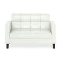 thumbnail image 7 of Furinno Brive Contemporary Tufted Loveseat, White Faux Leather, 7 of 7