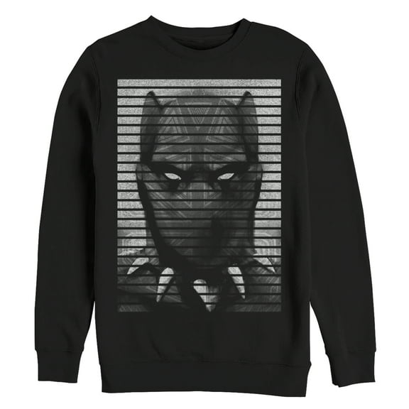 Men's Marvel Black Panther Striped Profile Sweatshirt Black Small