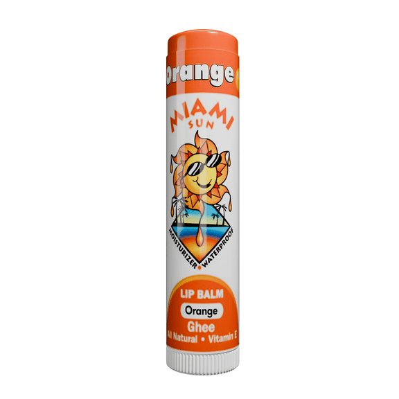 Miami Sun Lip Balm, Moisturizes Lips, with Ghee, Orange, Single (1)