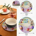 thumbnail image 3 of GZHJMY Happy Easter Beautiful Eggs and Cute Bunny Trivet Pot Holder, Round Woven Potholders Set 2PCS-Braided - Coasters - Table Mats 376 for Kitchen Pans Bowl Teapot, 3 of 7