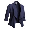 thumbnail image 3 of FashionOutfit Women's Stretch Design Printed 3/4 Shirring Sleeve Open Blazer [S-3XL], 3 of 4