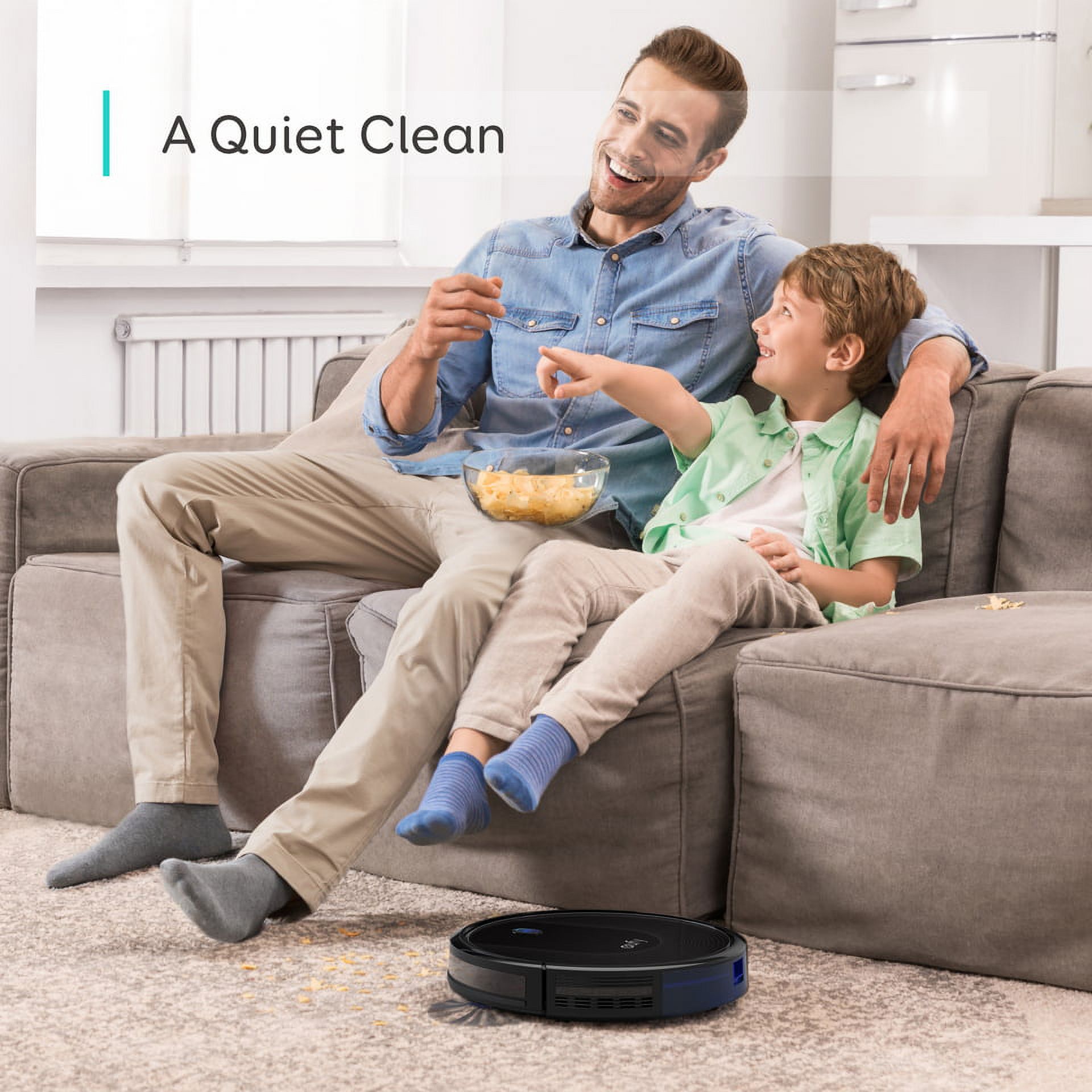 eufy BoostIQ RoboVac 30, Robot Vacuum Cleaner, Upgraded, Super-Thin, 1500Pa Strong Suction, 13ft Boundary Strips Included, Quiet, Self-Charging, Cleans Hard Floors to Medium-Pile Carpets - image 5 of 7