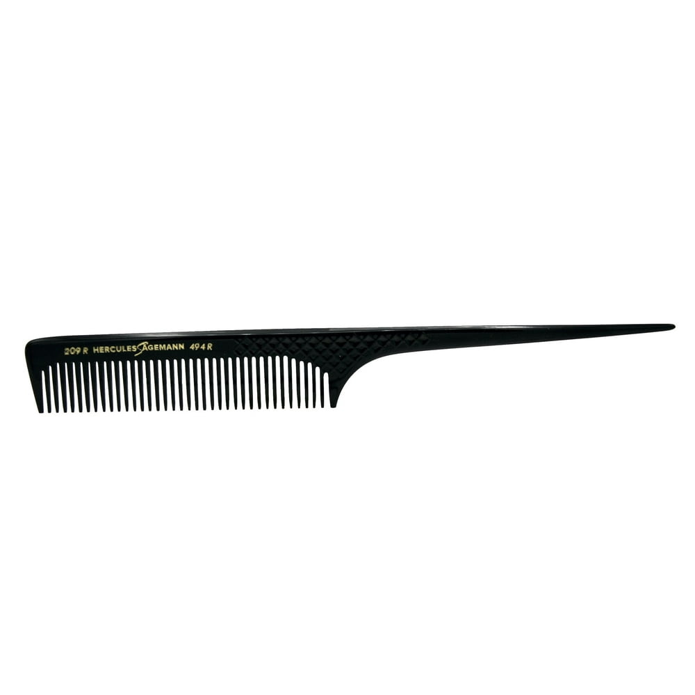 8in Hard Rubber Course Tooth Rat Tail Comb