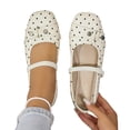 thumbnail image 6 of Willtoo Women's Polka Dots Ballet Flats Comfortable Dressy Trendy Square Closed Toe Maryjane Flat Shoes, 6 of 6