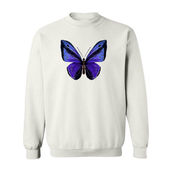 Colored Blue Butterfly  Sweatshirt Women -Image by Shutterstock, Female Large