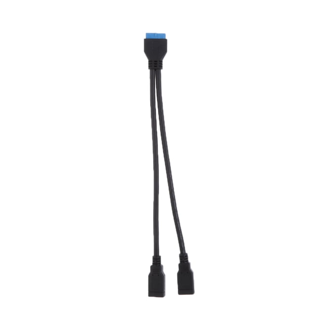 licencia 3.0 de 20 pines a 2 conectores tipo / F cable en Y para computadora PC CUTICAT 2 puertos USB a 20 Pin Cable