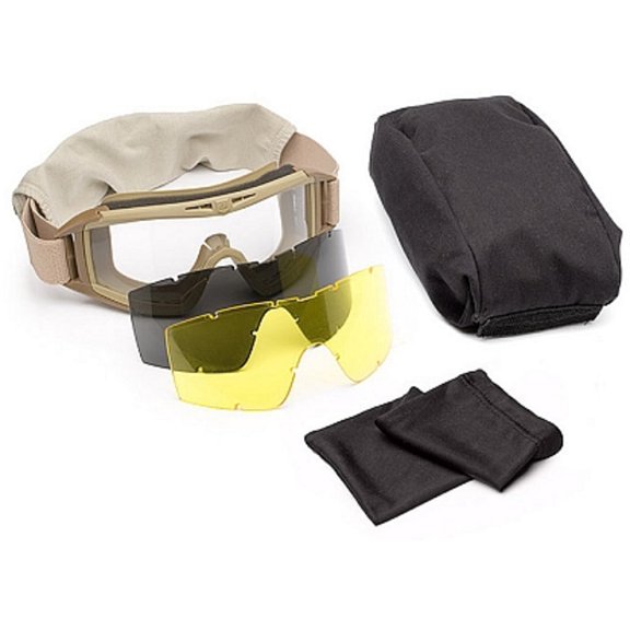 Revision Desert Locust Ballistic Goggles Essential Kit, Tan w/ Clear, Solar Lenses
