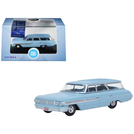 1964 Ford Country Sedan Skylight Blue 1/87 (HO) Scale Diecast Model Car by Oxford Diecast
