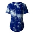 thumbnail image 7 of Plus Size Tops for Women V Neck Tie Dye Loose Fit Blouses Dressy Casual Lightweight Short Sleeve Tee Shirts Tunic Tops, 7 of 7