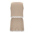 thumbnail image 7 of Htigea Clearance 2 Piece Lounge Sets for Women Summer Outfits Short Sleeve Womens Short Sets Casual Matching Set Clearance Sale Khaki,S, 7 of 7