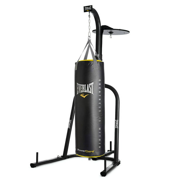 Everlast Dual Station Bag Stand & Powercore NevaTear 100 Pound Hanging ...