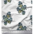 thumbnail image 1 of Soimoi Poly Georgette Fabric Leaves & Floral Block Printed Craft Fabric by The Yard 52 Inch Wide, 1 of 3