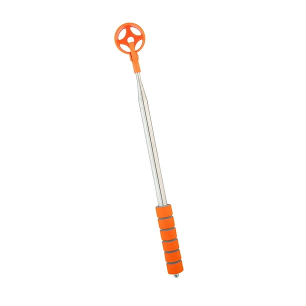 Recuperador de pelotas de golf para agua, portátil, de acero inoxidable, con agarre antideslizante, retráctil naranja