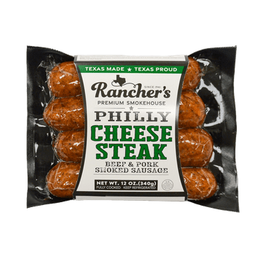 Rancher's Premium Smokehouse Philly Cheesesteak Pork and Beef Sausage Links, 12 oz Refrigerated