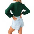 thumbnail image 4 of Fashion Casual Solid Color  Neck Short Style Long Sleeve Top For Ladies, 4 of 6