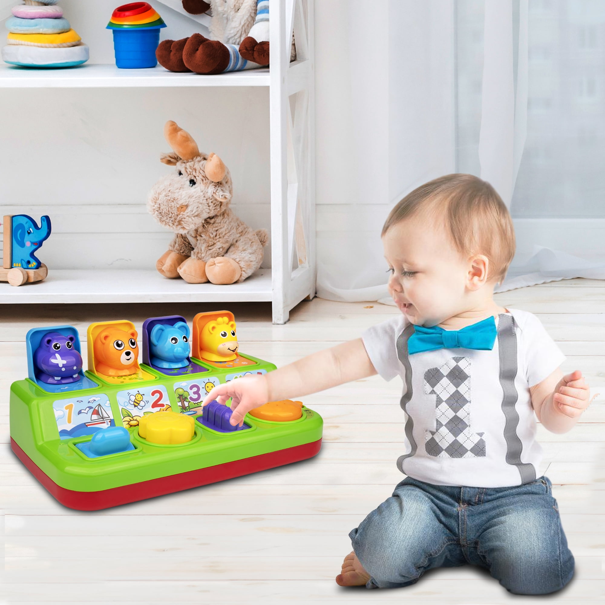 Playkidz Pop Up Toy, Toddler Music Cause Effect Toys, Interactive Animal Sounds, 10 month baby -1 year old & girl - Walmart.com