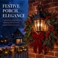 thumbnail image 7 of Christmas Wreath with Red Bows - Artificial Cedar Winter Wreath Decor, Farmhouse Holiday Wreath for Indoor Outdoor Christmas Decorations - 25'', 7 of 7