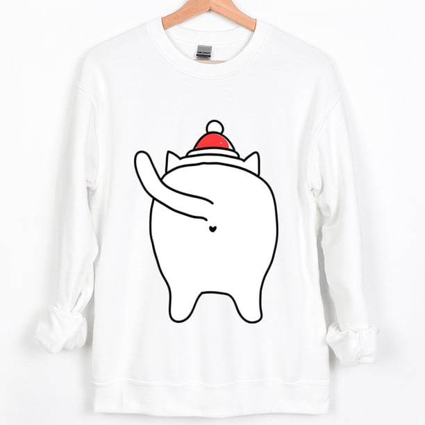 Sudadera navideña para mujer, suéter de otoño con animales de dibujos animados, regalo para amantes de los gatos, sudaderas con capucha informales de moda navideña, ropa para niñas