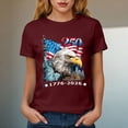 thumbnail image 5 of TOWED22 250 Anniversary USA Shirt for Women American Flag Freedom Graphic T-Shirts Patriotic Casual Short Sleeve Tees Tops(Wine,XXL), 5 of 8