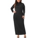 thumbnail image 1 of Vestidos maxi de talla grande para mujer Agnes Orinda, con cuello alto, de manga larga, ajustados, para fiestas, vestido lápiz largo 2X negro, 1 of 6