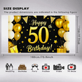 thumbnail image 7 of Golden 50th Birthday Banner with Balloons Stars Presents Background, Party Supplies for Birthday Party Photography Props Decorations Happy Birthday Event Celebration, 7 of 7