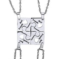 thumbnail image 1 of HTOOO 4 Pcs Puzzle Best Friends Forever Necklaces Stainless Steel Engraved Heart & 3 Pcs Simple Bar BFF Pendant Set Friendship Necklaces, 1 of 4