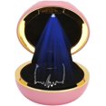 thumbnail image 2 of Velvet Necklace Pendant Box,Lighted Rings Box Elegant Style Eco Friendly Safe Romantic Ambience Engagement Ring Box for Proposal Engagement Wedding Anniversary Birthday Valentine's Day(Pink), 2 of 8