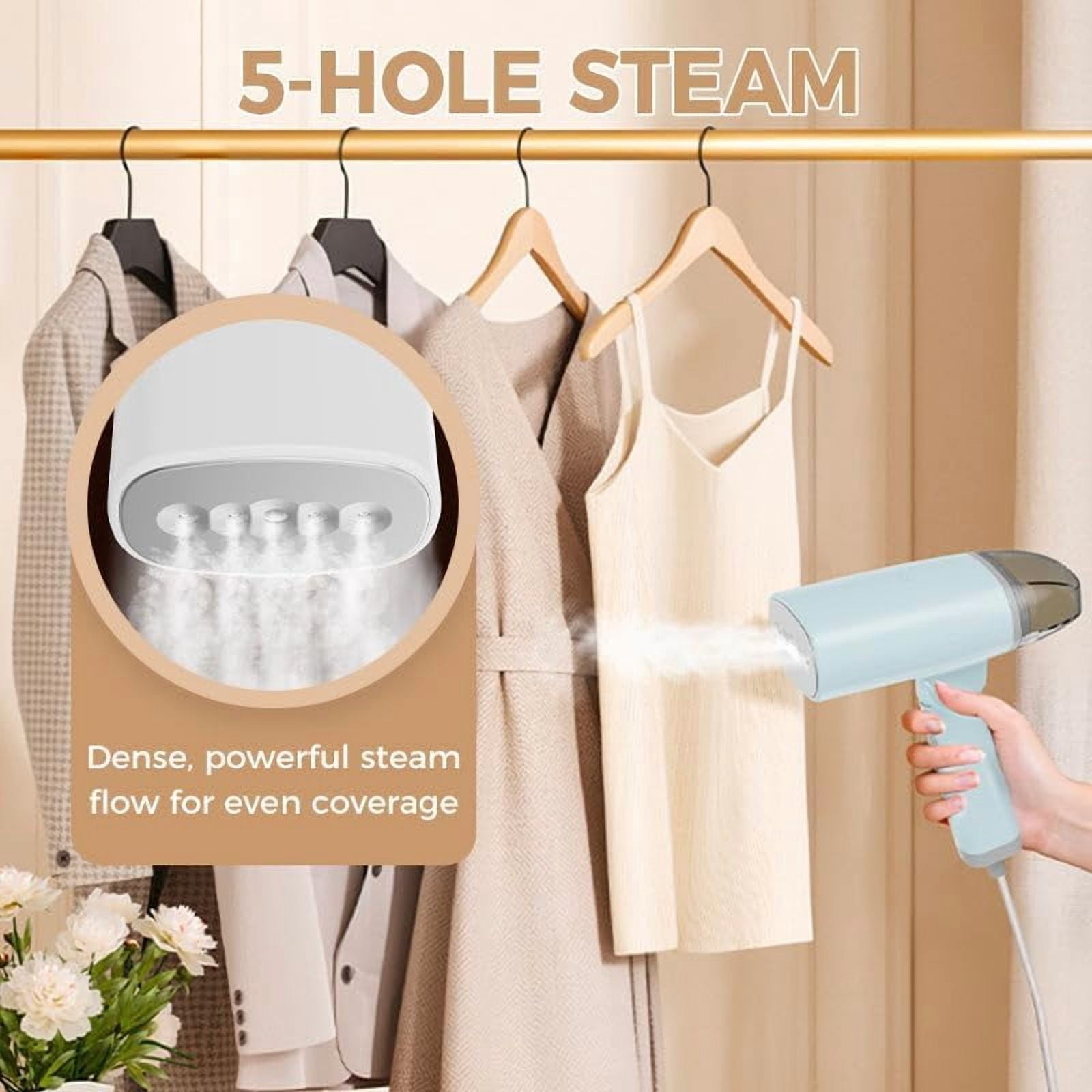 Powerful Compact Handheld Garment Steamer, Fast Heat-up 1300W Strong Penetrating Steam, Fast Wrinkle Travel Size Remover Portable Garment Steamer, 2-in-1 Horizontal & Vertical Use (Blue)