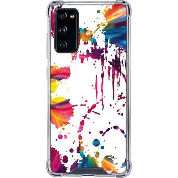 Skinit Abstract Art Chromatic Splatter White Galaxy S20 FE Clear Case