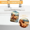 thumbnail image 3 of Horse Square PU Leather 2 Pack Travel Tag - Bag Tag - Suitcase Tag with Privacy Cover and Stainless Steel Ring - Suitable for Travel, Backpack, and Handbag, 3 of 7