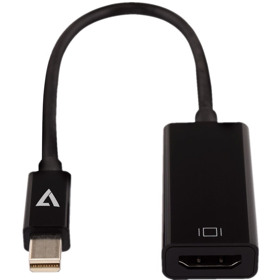 V7 Mini DisplayPort to HDMI Adapter Black Slim HDMI/Mini DisplayPort