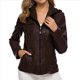 thumbnail image 3 of Chaqueta de Motociclista de con Capucha Desmontable y Mangas Largas, Acolchada, Ajustada y con Cremallera para Mujer Café M, 3 of 8