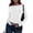 White, variant on WTOBBY Women's Fashion Black Color Blocking Round Neck Long Sleeve T-Shirt Top, Casual Stylish Blouse for Comfortable and Versatile Everyday Outfits,Beige L