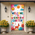 thumbnail image 6 of LUUFILx Welcome to Kindergarten Banner with Colorful Happy Sun Animal Decoration for Classroom Party Backdrop School Event Photography Props Background, 6 of 9