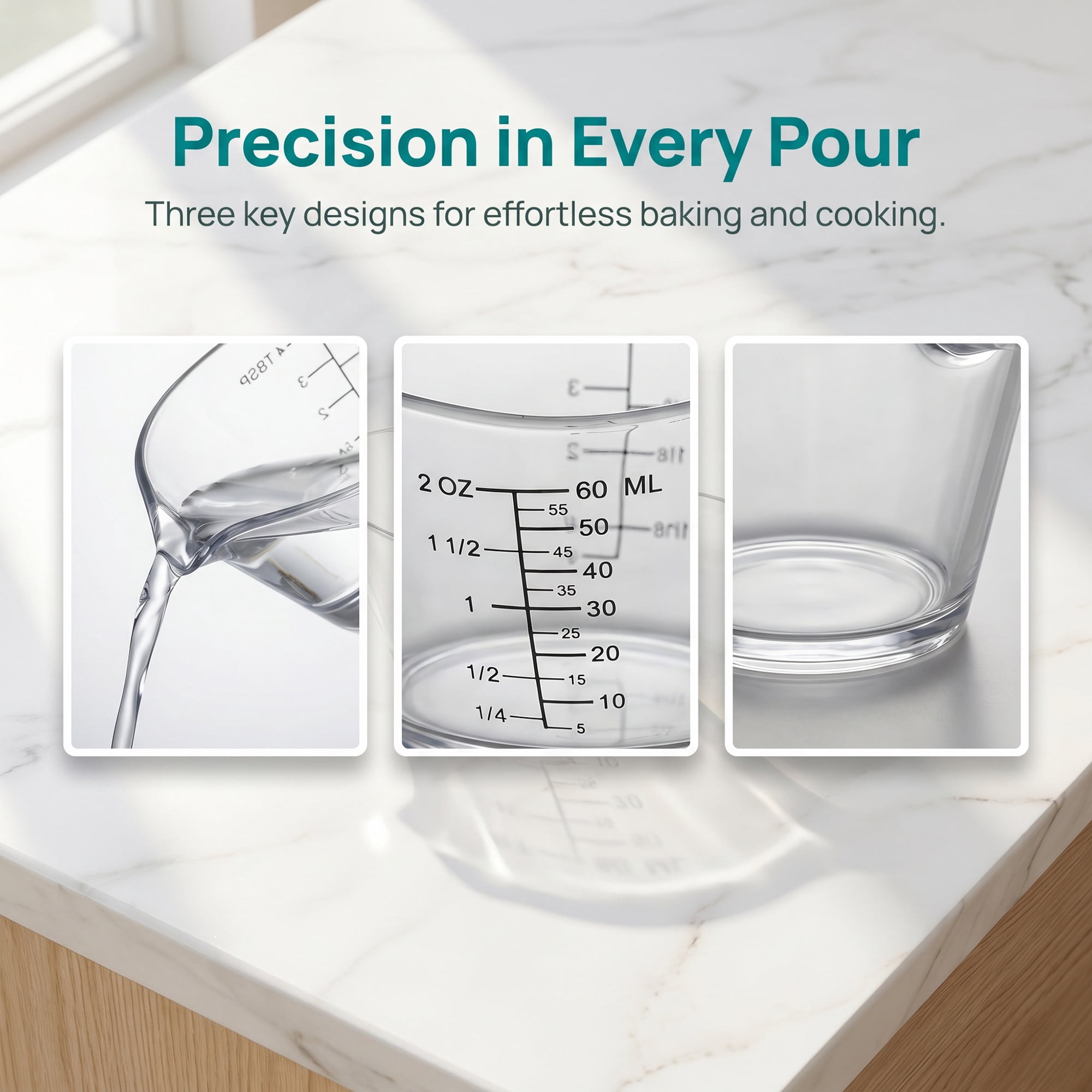 Unique Bargains PS Material Measuring Cup for Kitchen Tasks Clear 60ml