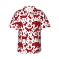 thumbnail image 2 of Picia red plaid Moose Bunny bear Gentle Cotton Regular Fit Short Sleeve Casual Hawaiian Shirt for Men-Large, 2 of 8